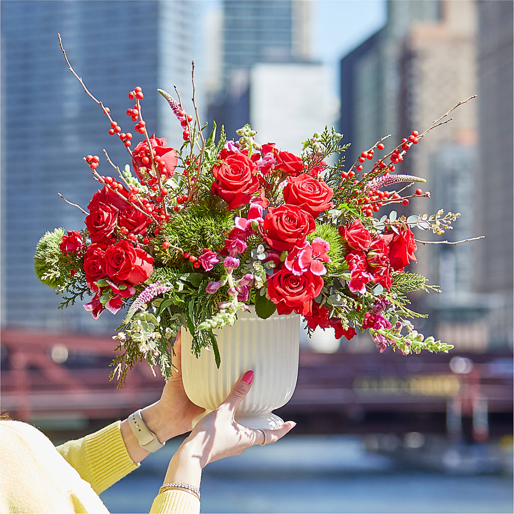 Big Red Bow Bouquet – Bloomtopia, New Bedford MA