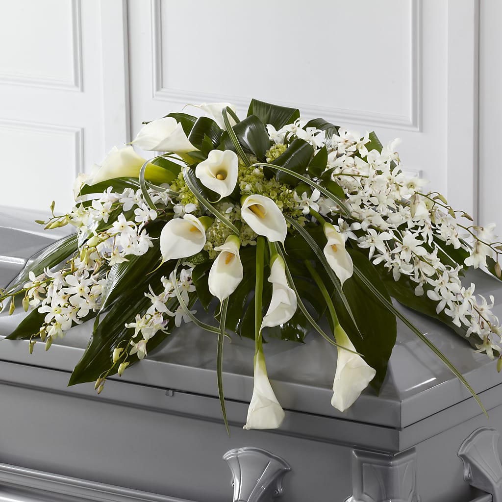 Angel Wings Casket Spray – Bloomtopia, New Bedford MA