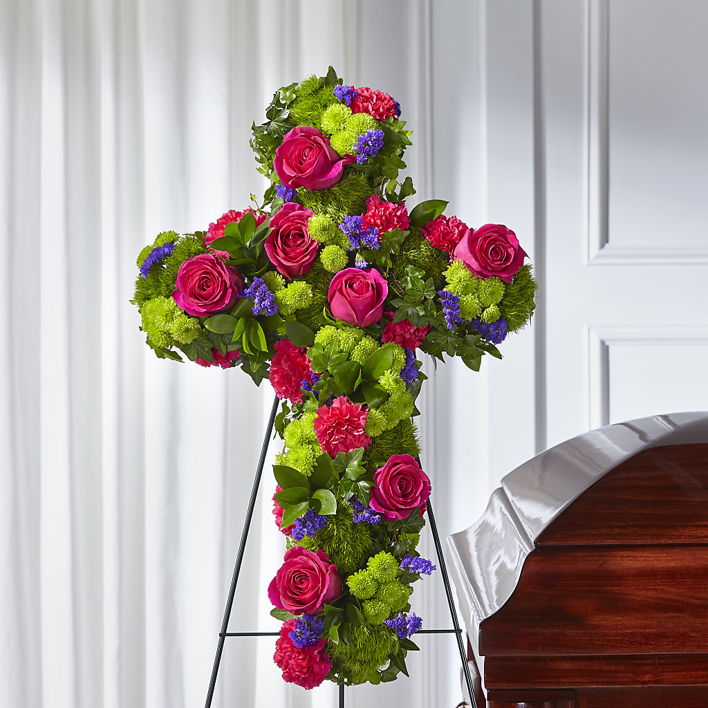 Tribute Rose Floral Cross – Bloomtopia, New Bedford MA