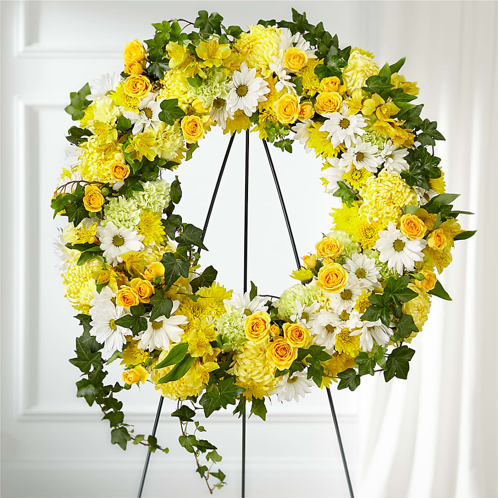 Golden Remembrance Wreath – Bloomtopia, New Bedford MA