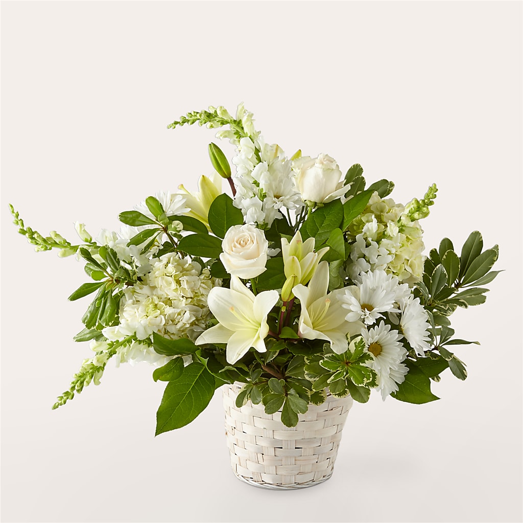 Ivory Elegance Floral Basket – Bloomtopia, New Bedford MA