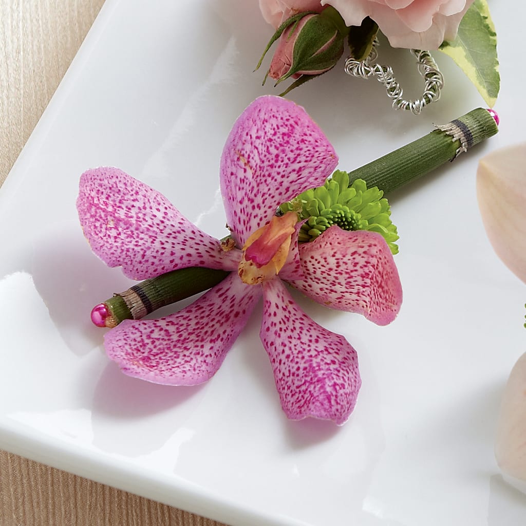 Pink Mokara Boutonniere – Bloomtopia, New Bedford MA
