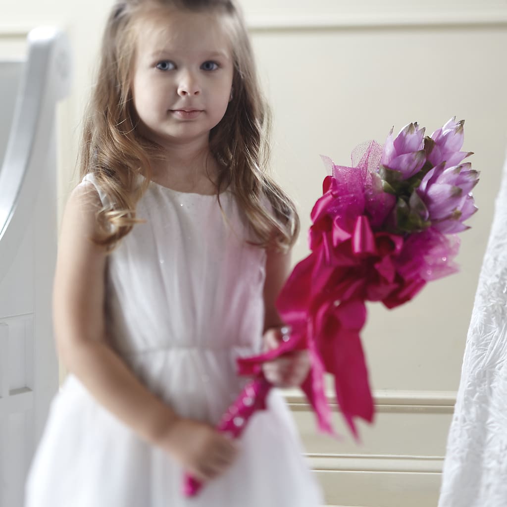 Sparkle Pink Flower Girl Bouquet – Bloomtopia, New Bedford MA