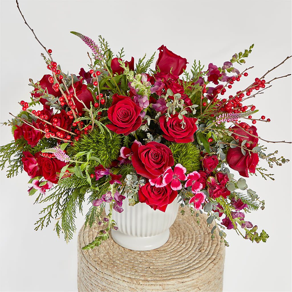 Big Red Bow Bouquet –  Bloomtopia, New Bedford MA