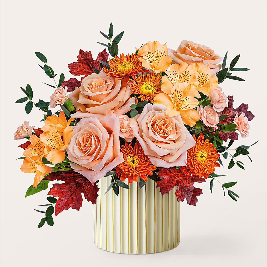 Spiced Latte Bouquet with Ivory Vase –  Bloomtopia, New Bedford MA