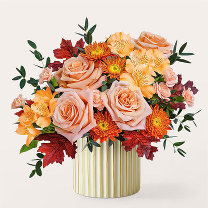 Spiced Latte Bouquet with Ivory Vase –  Bloomtopia, New Bedford MA