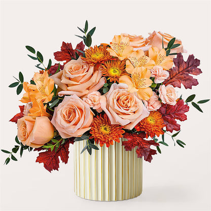 Spiced Latte Bouquet with Ivory Vase –  Bloomtopia, New Bedford MA