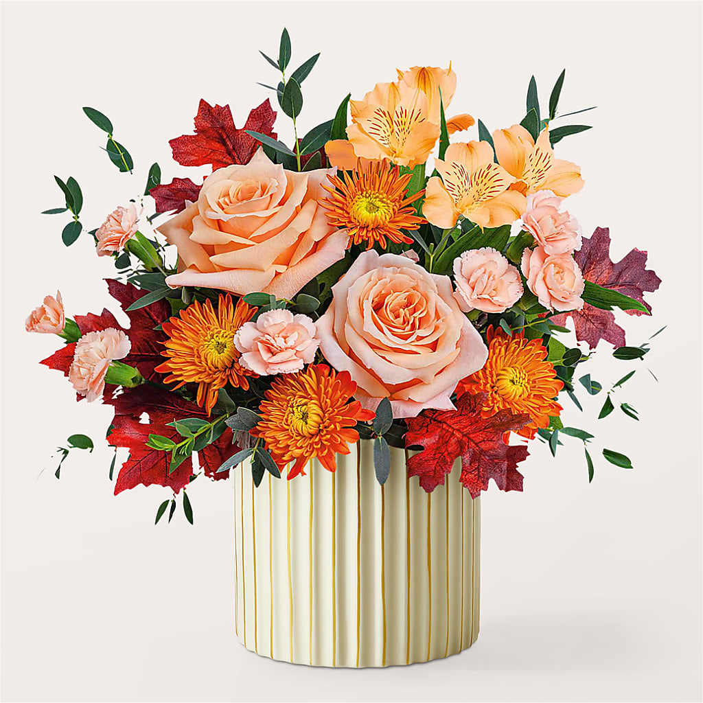 Spiced Latte Bouquet with Ivory Vase –  Bloomtopia, New Bedford MA