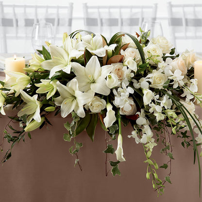 White Linen Arrangement –  Bloomtopia, New Bedford MA