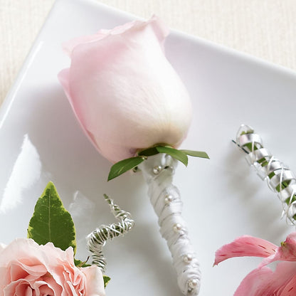 Pink Rose Boutonniere –  Bloomtopia, New Bedford MA