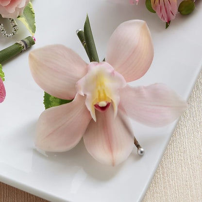 Pink Cymbidium Boutonniere –  Bloomtopia, New Bedford MA