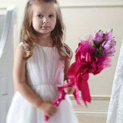 Sparkle Pink Flower Girl Bouquet –  Bloomtopia, New Bedford MA