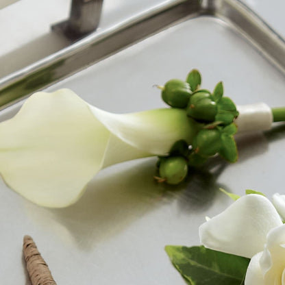 White Calla Boutonniere –  Bloomtopia, New Bedford MA